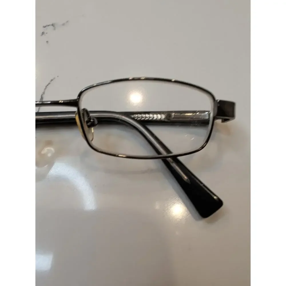 D’Amato Eyeglasses Frame Full Rim Rectangular Black Metal Optical Glasses Only